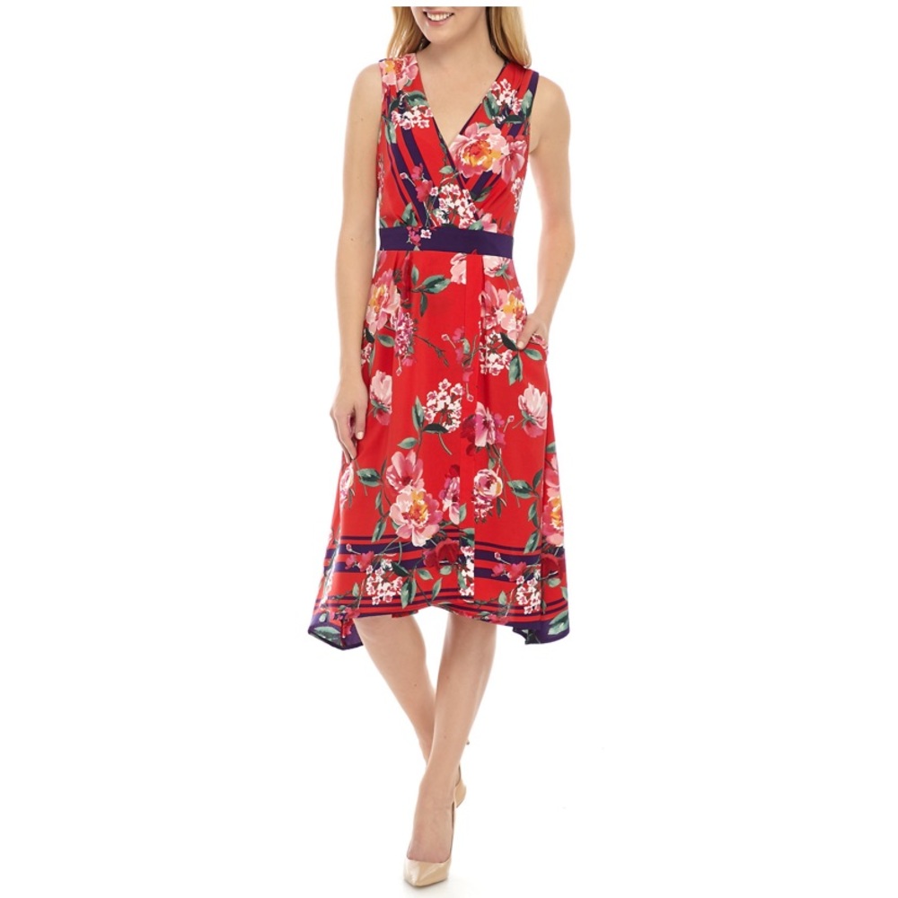 Women’s border print a line dress